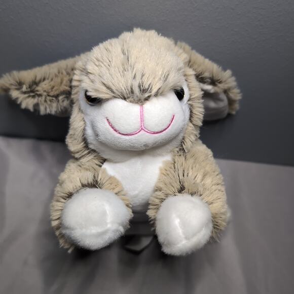 Tom's Toy Bunny Rabbit Plush Frosted Brown White Easter Stuffed Toy Animal Bow - Picture 7 of 11